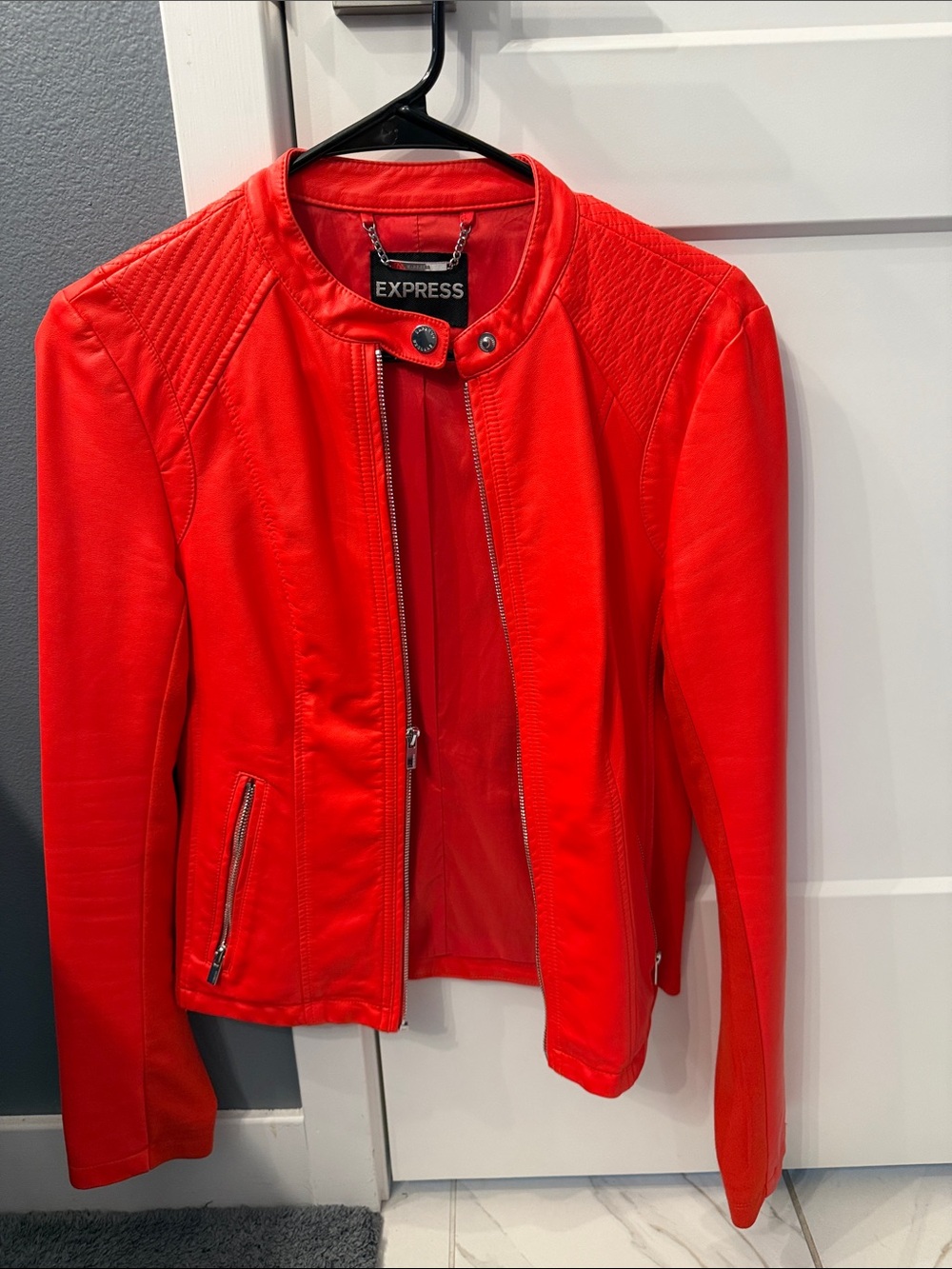 Express Women's Bright Red Moto Jacket